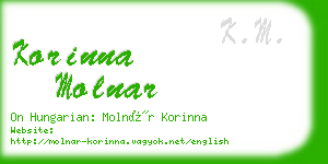 korinna molnar business card